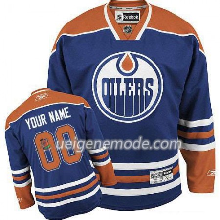Reebok Dame Eishockey Edmonton Oilers Trikot Custom Bleu Premier Heim