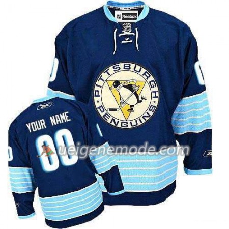 Reebok Herren Eishockey Pittsburgh Penguins Trikot Custom Bleu Ausweich Vintage