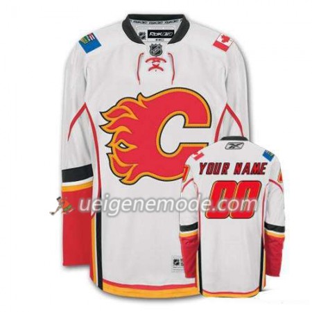 Reebok Herren Eishockey Calgary Flames Trikot Custom weiß Premier Auswärts