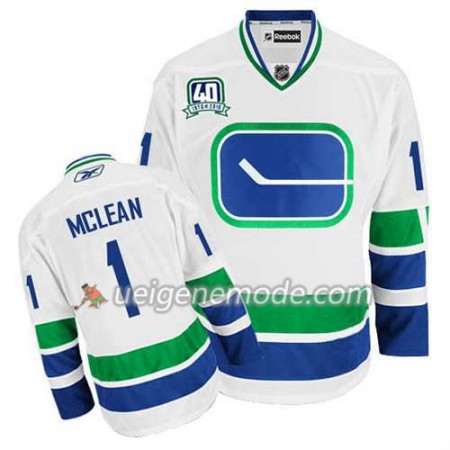 Reebok Herren Eishockey Vancouver Canucks Trikot Kirk Mclean #1 Ausweich Weiß
