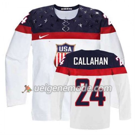 Reebok Herren Eishockey Premier Olympic-USA Team Trikot Ryan Callahan #24 Heim Weiß