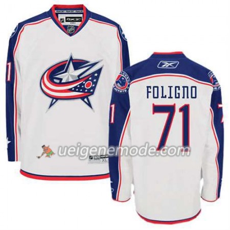 Reebok Herren Eishockey Columbus Blue Jackets Trikot Nick Foligno #71 Auswärts Weiß