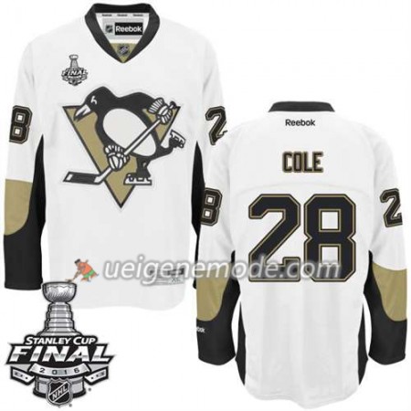 Reebok Eishockey Pittsburgh Penguins Trikot Ian Cole #28 Weiß Auswärts 2016 Stanley Cup