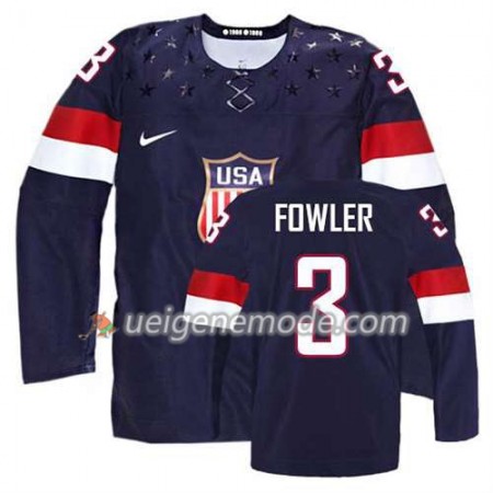 Reebok Dame Eishockey Premier Olympic-USA Team Trikot Cam Fowler #3 Auswärts Schwarz