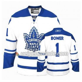 Reebok Herren Eishockey Toronto Maple Leafs Trikot Johnny Bower #1 Ausweich Weiß