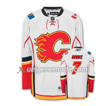 Reebok Herren Eishockey Calgary Flames Trikot TJ Brodie #7 Auswärts Weiß