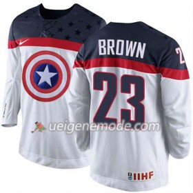Reebok Herren Eishockey Premier Olympic-USA Team Trikot Dustin Brown #23 Weiß