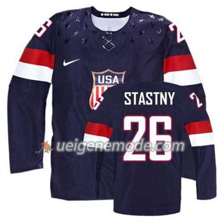 Reebok Herren Eishockey Premier Olympic-USA Team Trikot Paul Stastny #26 Auswärts Blau