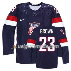 Reebok Herren Eishockey Premier Olympic-USA Team Trikot Dustin Brown #23 Auswärts Blau