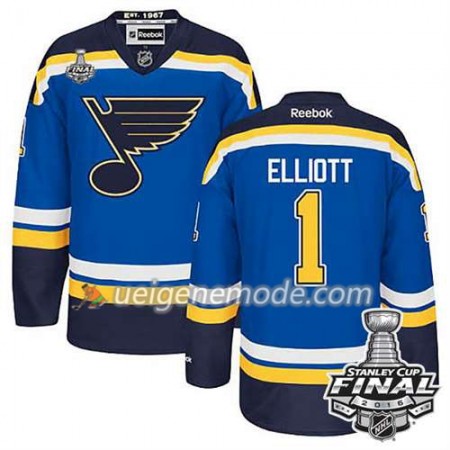 Reebok Eishockey St. Louis Blues Trikot Brian Elliott #1 Bleu Heim 2016 Stanley Cup