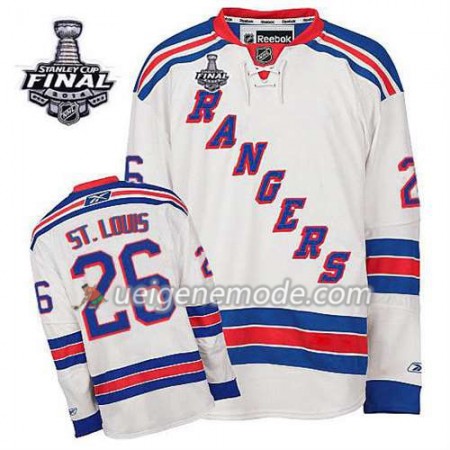 Reebok Herren Eishockey New York Rangers Trikot Martin St. Louis #26 Auswärts Weiß 2014 Stanley Cup