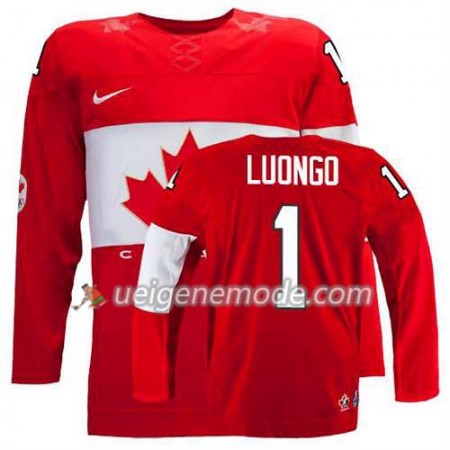 Kinder Eishockey Olympic-Canada Team Trikot Roberto Luongo #1 Auswärts Rot