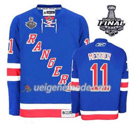 Reebok Herren Eishockey New York Rangers Trikot Mark Messier #11 Heim Blau 2014 Stanley Cup