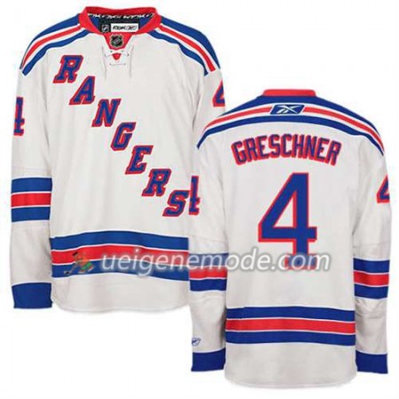 Reebok Herren Eishockey New York Rangers Trikot Ron Greschner #4 Auswärts Weiß