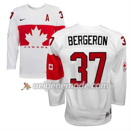 Kinder Eishockey Olympic-Canada Team Trikot Patrice Bergeron #37 Heim Weiß