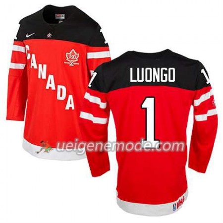 Kinder Eishockey Olympic-Canada Team Trikot Roberto Luongo #1 100th Anniversary Rot