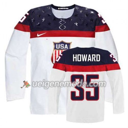 Reebok Dame Eishockey Premier Olympic-USA Team Trikot Jimmy Howard #35 Heim Weiß