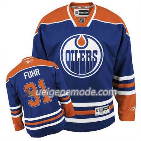 Reebok Herren Eishockey Edmonton Oilers Trikot Grant Fuhr #31 Heim Blau