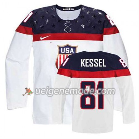 Kinder Eishockey Premier Olympic-USA Team Trikot Phil Kessel #81 Heim Weiß
