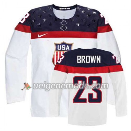 Reebok Dame Eishockey Premier Olympic-USA Team Trikot Dustin Brown #23 Heim Weiß
