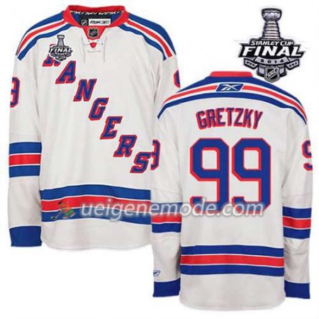Reebok Herren Eishockey New York Rangers Trikot Wayne Gretzky #99 Auswärts Weiß 2014 Stanley Cup