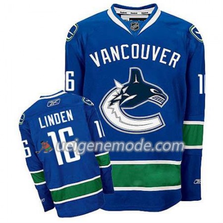 Reebok Herren Eishockey Vancouver Canucks Trikot Trevor Linden #16 Heim Blau