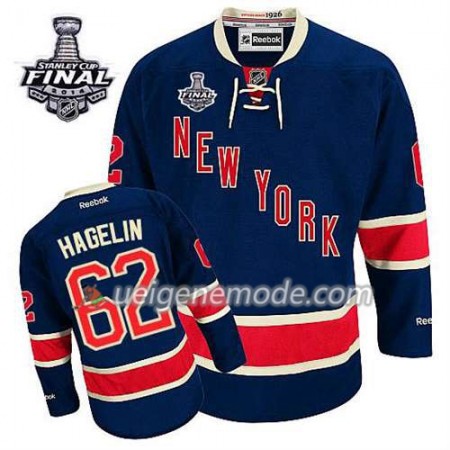 Reebok Herren Eishockey New York Rangers Trikot Brian Leetch #62 Ausweich Blau 2014 Stanley Cup
