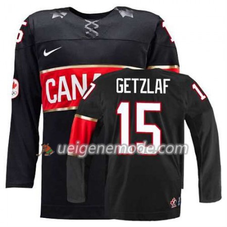 Reebok Dame Eishockey Olympic-Canada Team Trikot Ryan Getzlaf #15 Ausweich Schwarz