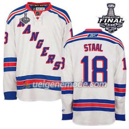 Reebok Herren Eishockey New York Rangers Trikot Marc Staal #18 Auswärts Weiß 2014 Stanley Cup