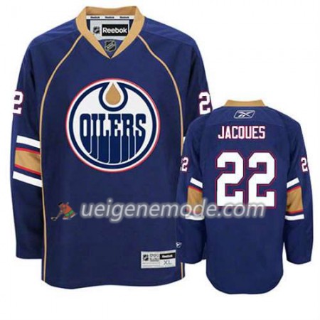Reebok Herren Eishockey Edmonton Oilers Trikot Jean-Francois Jacques #22 Ausweich Blau