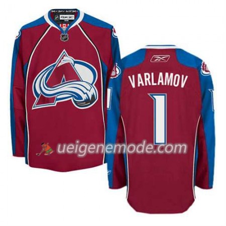 Reebok Herren Eishockey Colorado Avalanche Trikot Semyon Varlamov #1 Heim Rot
