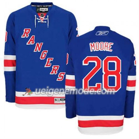 Reebok Herren Eishockey New York Rangers Trikot Dominic Moore #28 Heim Blau