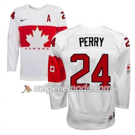 Kinder Eishockey Olympic-Canada Team Trikot Corey Perry #24 Heim Weiß