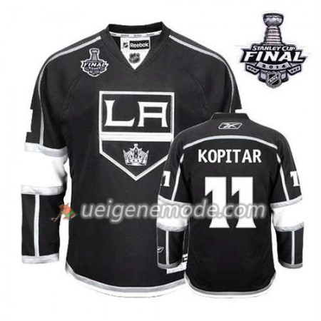 Reebok Herren Eishockey Los Angeles Kings Trikot Anze Kopitar #11 Heim Schwarz 2014 Stanley Cup
