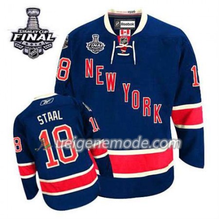 Reebok Herren Eishockey New York Rangers Trikot Marc Staal #18 Ausweich Blau 2014 Stanley Cup