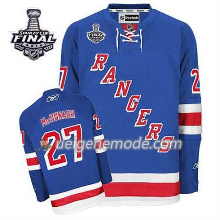 Reebok Herren Eishockey New York Rangers Trikot Ryan McDonagh #27 Heim Blau 2014 Stanley Cup