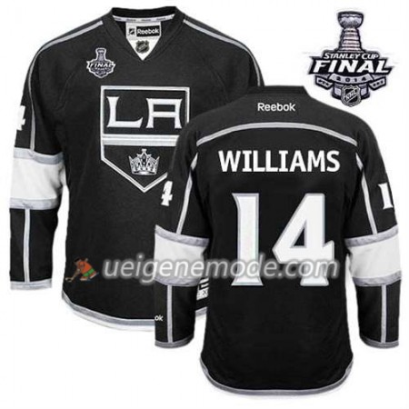 Kinder Eishockey Los Angeles Kings Trikot Justin Williams #14 Heim Schwarz 2014 Stanley Cup