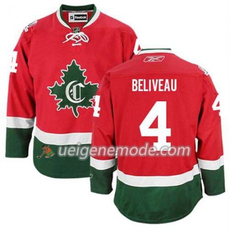 Reebok Herren Eishockey Montreal Canadiens Trikot Jean Beliveau #4 Ausweich Nue Rot
