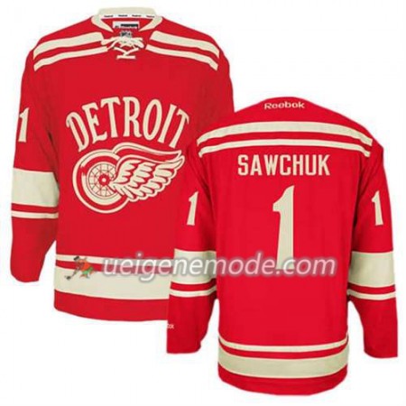 Reebok Herren Eishockey Detroit Red Wings Trikot Terry Sawchuk #1 2014 Winter Classic Rot