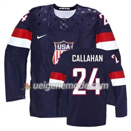 Reebok Herren Eishockey Premier Olympic-USA Team Trikot Ryan Callahan #24 Auswärts Blau