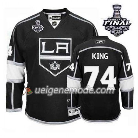 Reebok Herren Eishockey Los Angeles Kings Trikot Drew Doughty #74 Heim Schwarz 2014 Stanley Cup