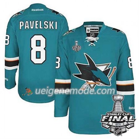 Reebok Eishockey San Jose Sharks Trikot Joe Pavelski #8 Teal Heim 2016 Stanley Cup