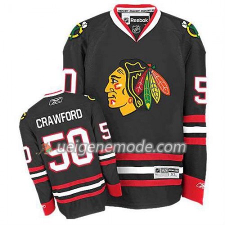 Reebok Herren Eishockey Chicago Blackhawks Trikot Corey Crawford #50 Ausweich Schwarz