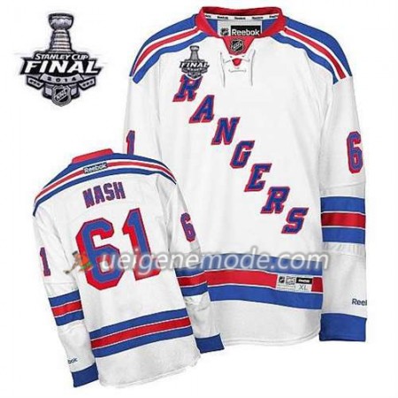 Reebok Herren Eishockey New York Rangers Trikot #61 Auswärts Rick Nash Weiß 2014 Stanley Cup