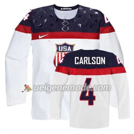 Kinder Eishockey Premier Olympic-USA Team Trikot John Carlson #4 Heim Weiß