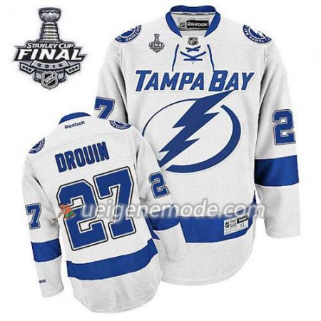 Reebok Herren Eishockey Tampa Bay Lightning Trikot Jonathan Drouin #27 Auswärts Weiß 2015 Stanley Cup