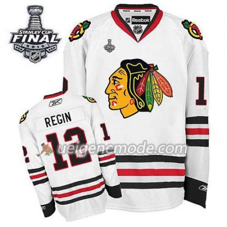 Reebok Herren Eishockey Chicago Blackhawks Trikot Peter Regin #12 Auswärts Weiß 2015 Stanley Cup