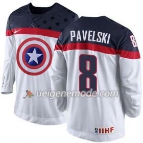 Reebok Herren Eishockey Premier Olympic-USA Team Trikot Joe Pavelski #8 Weiß