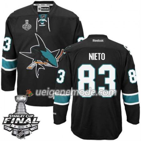 Reebok Eishockey San Jose Sharks Trikot Matt Nieto #83 Schwarz Ausweich 2016 Stanley Cup
