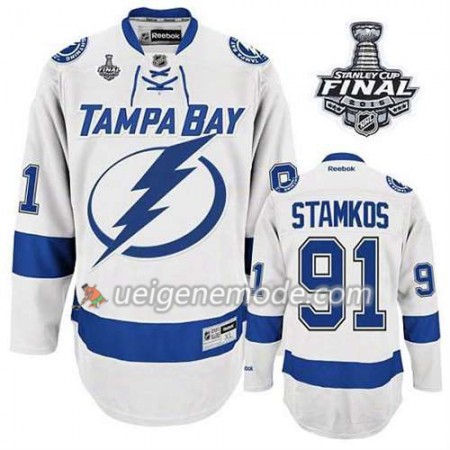 Reebok Herren Eishockey Tampa Bay Lightning Trikot Steven Stamkos #91 Auswärts Weiß 2015 Stanley Cup